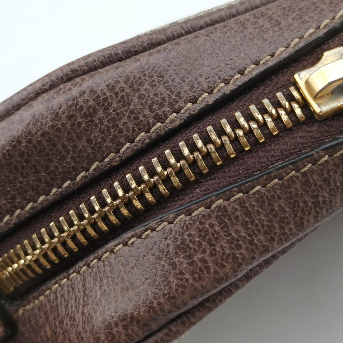 Secondhand Gucci OPHIDIA Brown×red×green PVC coated canvas 517350 shoulderbag | stylenewstar