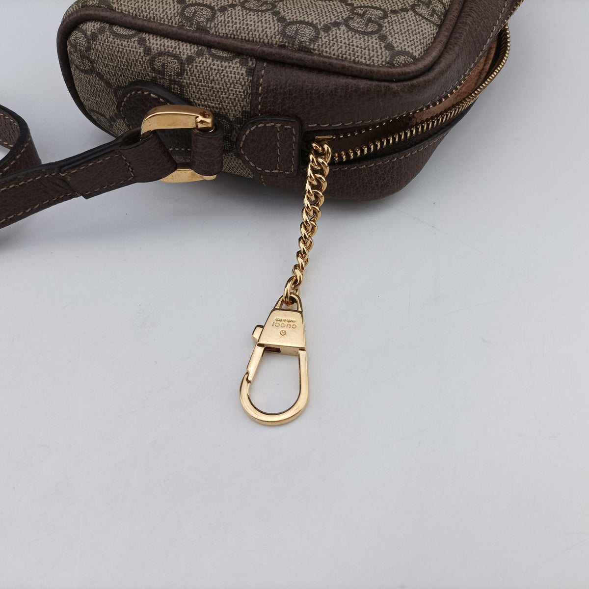 Secondhand Gucci OPHIDIA Brown×red×green PVC coated canvas 517350 shoulderbag | stylenewstar