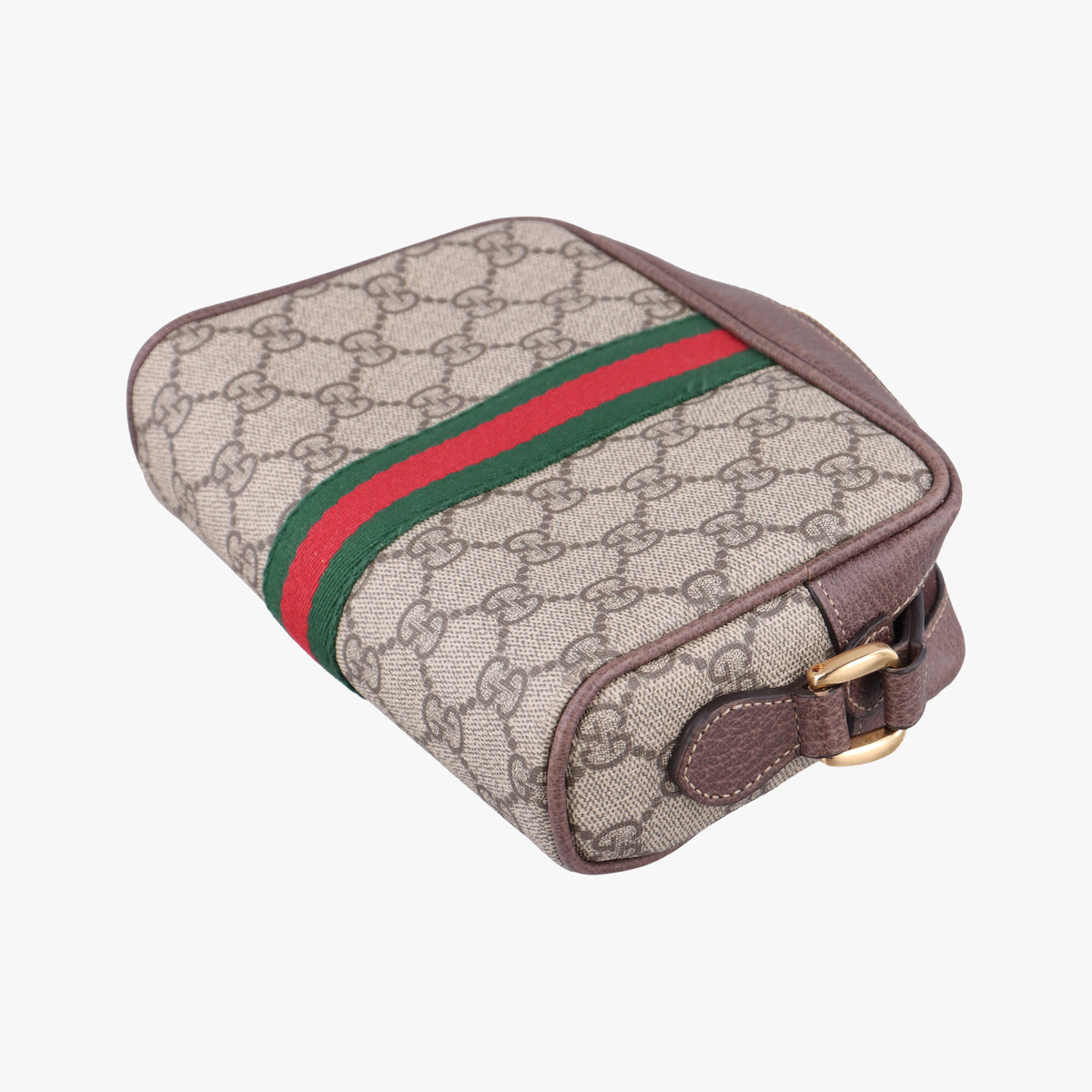 Secondhand Gucci OPHIDIA Brown×red×green PVC coated canvas 517350 shoulderbag | stylenewstar