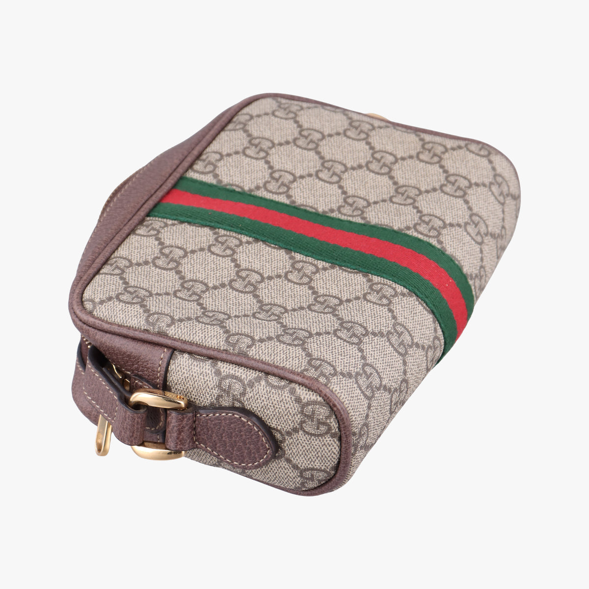 Secondhand Gucci OPHIDIA Brown×red×green PVC coated canvas 517350 shoulderbag | stylenewstar