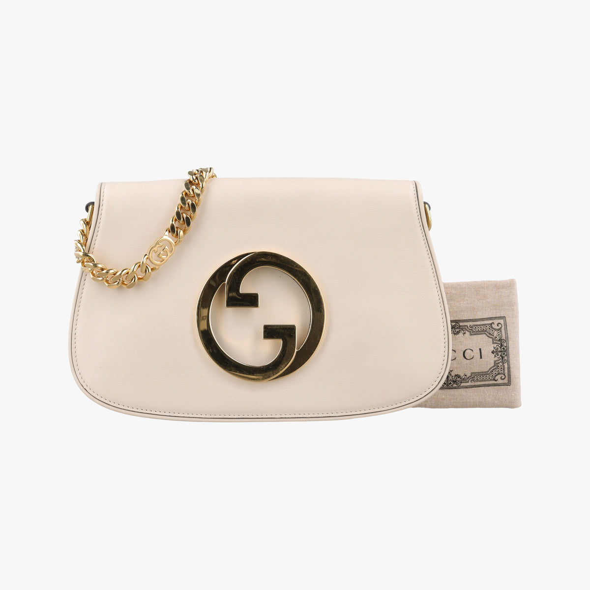 Pre-owned Gucci Blondie Chain White Leather 699268 shoulderbag | stylenewstar