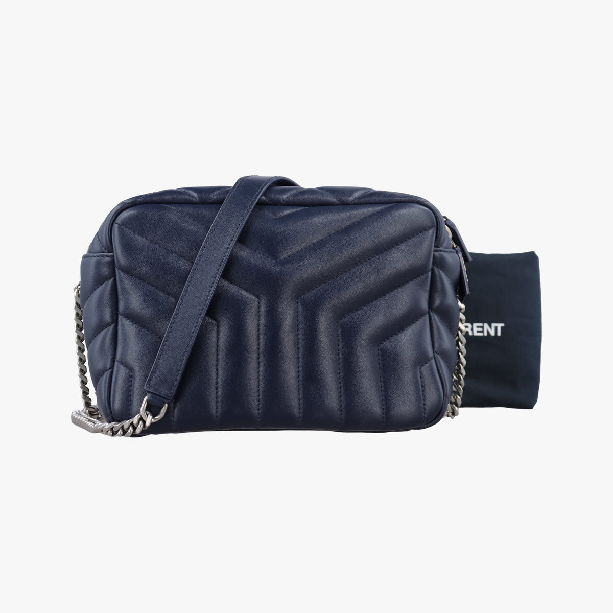 Secondhand Yves Saint Laurent LOULOU Navy Leather 454317 shoulderbag | stylenewstar