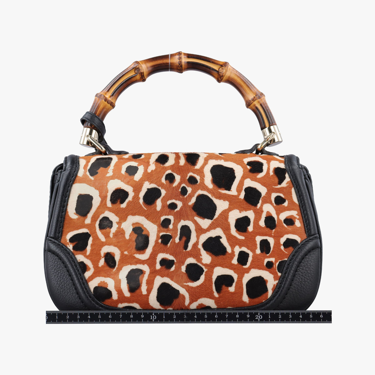 Pre-owned Gucci New Bamboo Multicolour ponyhair×leather 254884 shoulderbag | stylenewstar