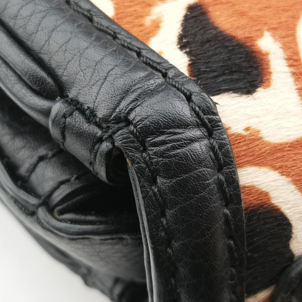 Pre-owned Gucci New Bamboo Multicolour ponyhair×leather 254884 shoulderbag | stylenewstar