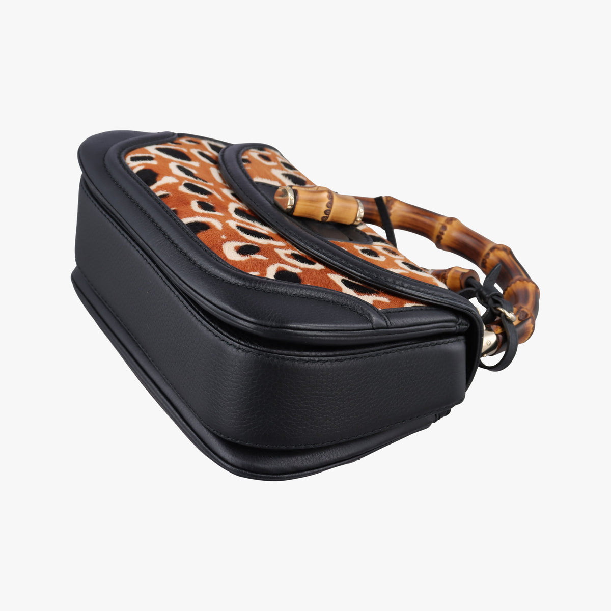 Pre-owned Gucci New Bamboo Multicolour ponyhair×leather 254884 shoulderbag | stylenewstar