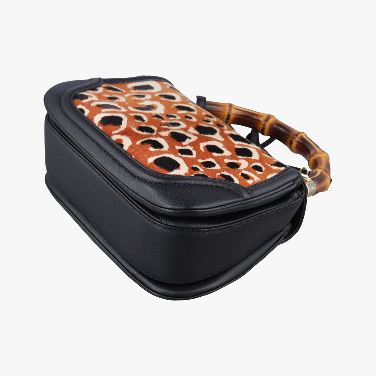 Pre-owned Gucci New Bamboo Multicolour ponyhair×leather 254884 shoulderbag | stylenewstar