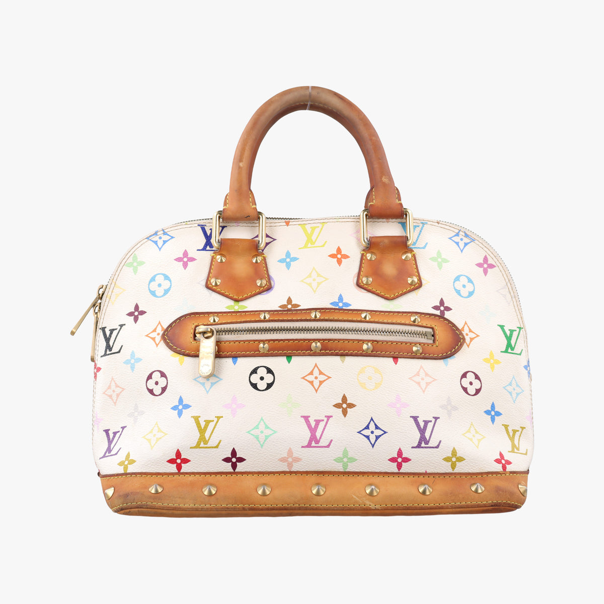 Pre-owned Louis Vuitton Alma PM white Monogram Multicolor M92647 handbag | stylenewstar