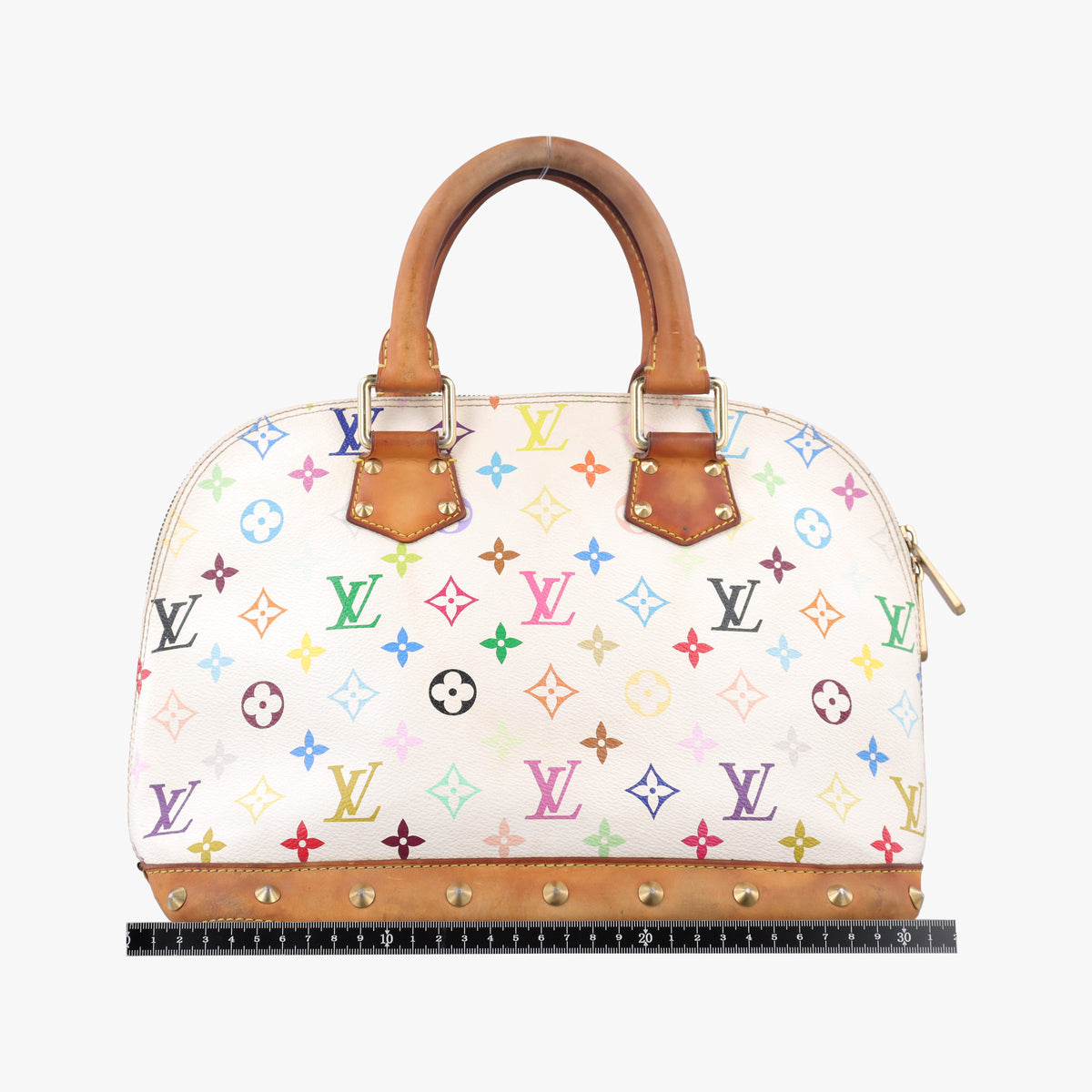Pre-owned Louis Vuitton Alma PM white Monogram Multicolor M92647 handbag | stylenewstar