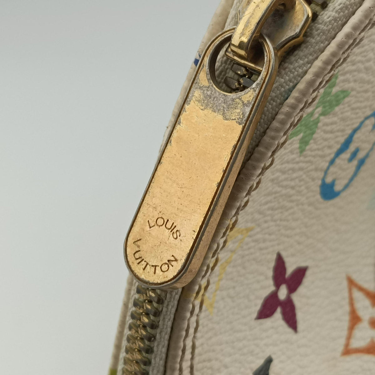 Pre-owned Louis Vuitton Alma PM white Monogram Multicolor M92647 handbag | stylenewstar