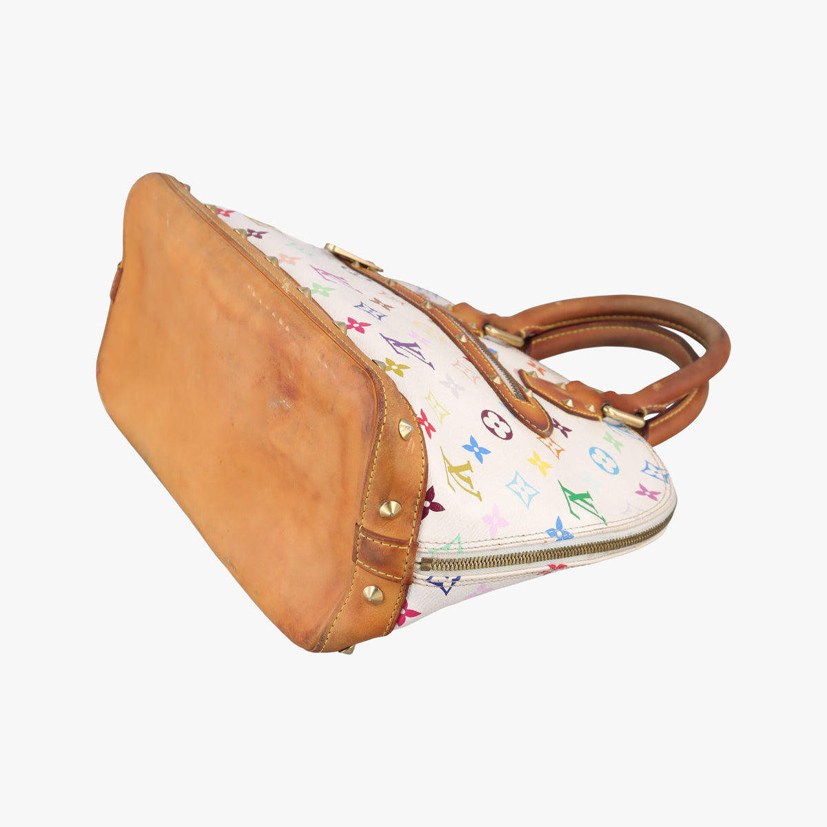 Pre-owned Louis Vuitton Alma PM white Monogram Multicolor M92647 handbag | stylenewstar