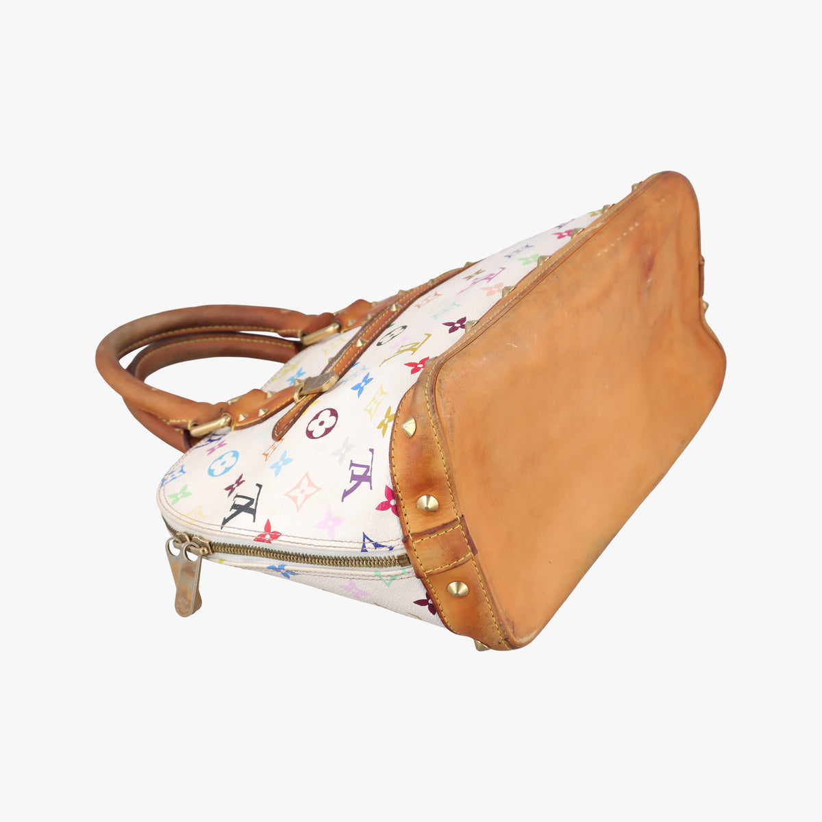 Pre-owned Louis Vuitton Alma PM white Monogram Multicolor M92647 handbag | stylenewstar
