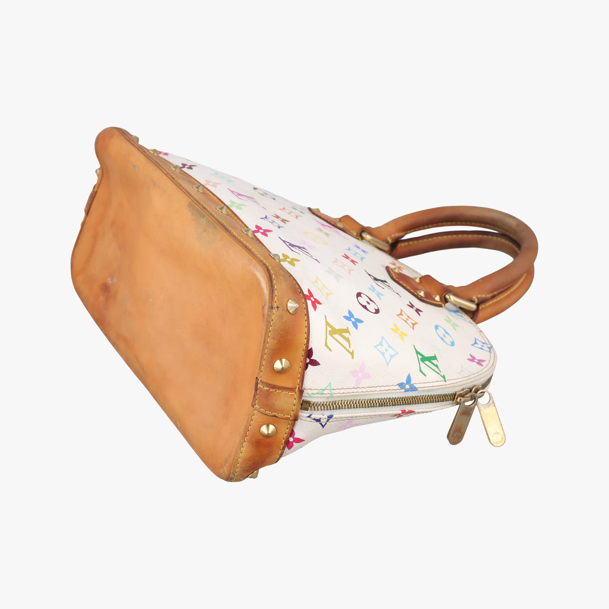 Pre-owned Louis Vuitton Alma PM white Monogram Multicolor M92647 handbag | stylenewstar