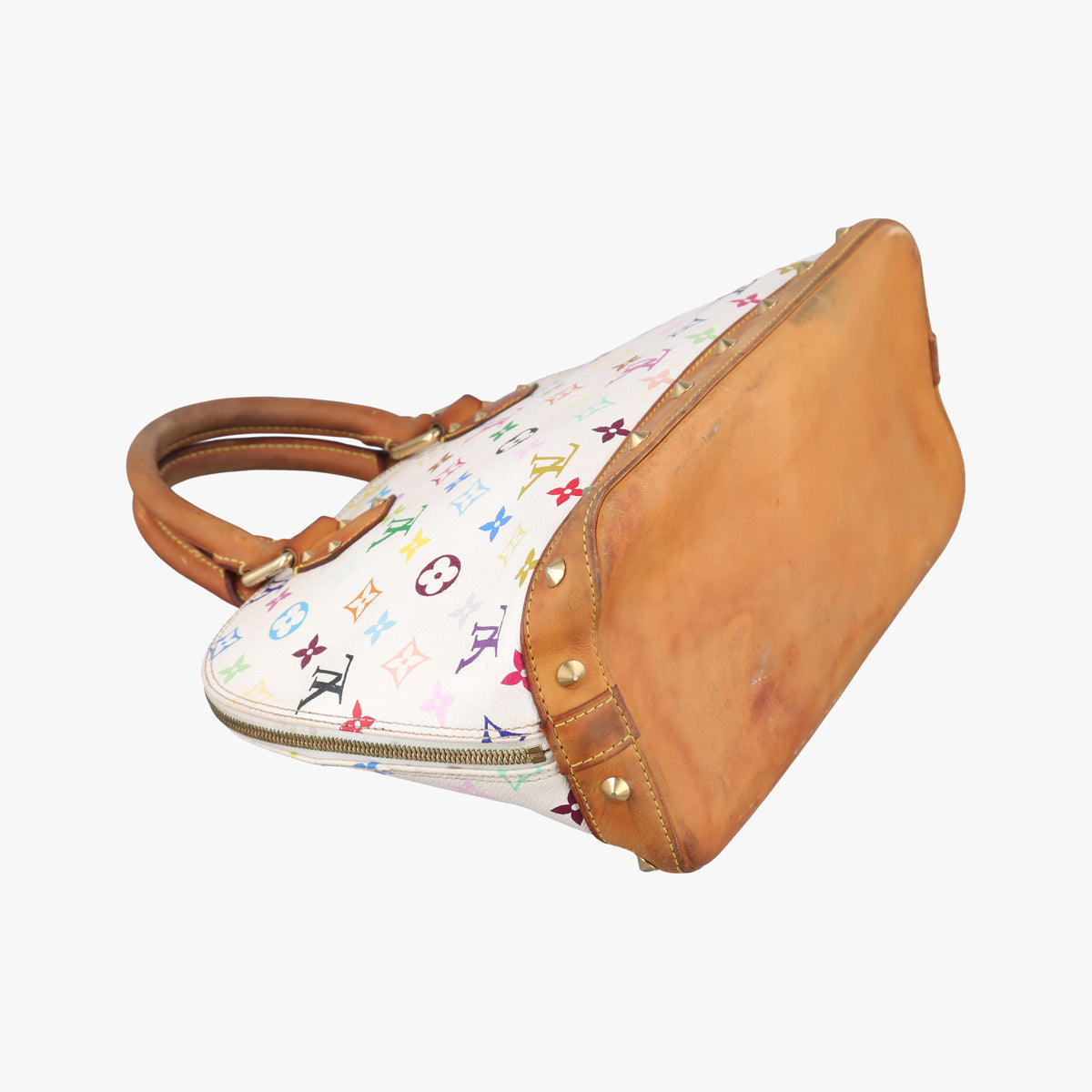 Pre-owned Louis Vuitton Alma PM white Monogram Multicolor M92647 handbag | stylenewstar