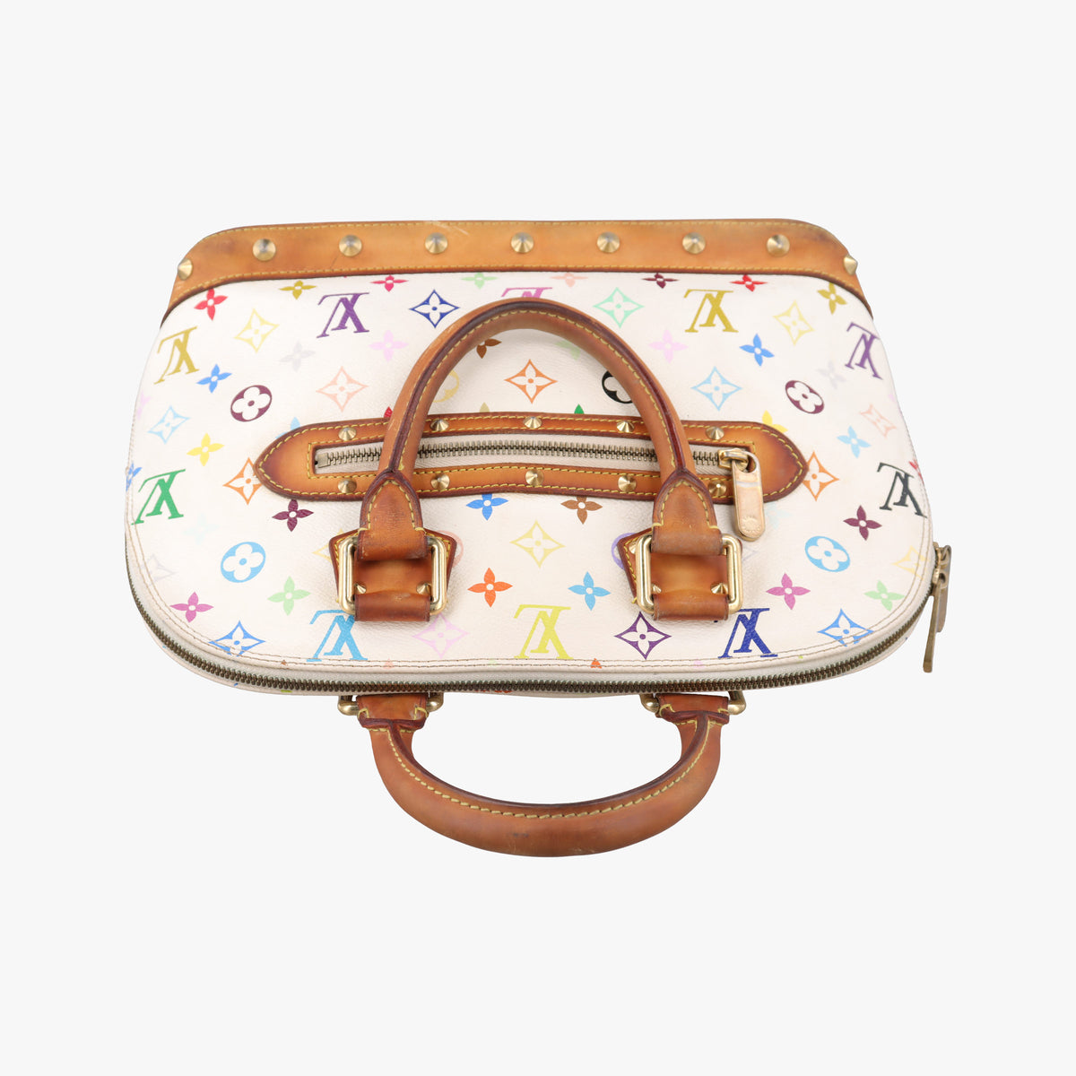 Pre-owned Louis Vuitton Alma PM white Monogram Multicolor M92647 handbag | stylenewstar