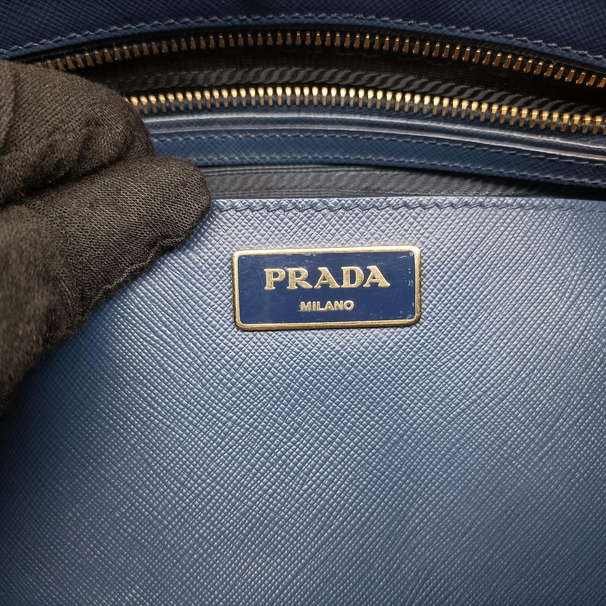 Secondhand Prada Galleria Navy SAFFIANO Leather BN2274 handbag | stylenewstar