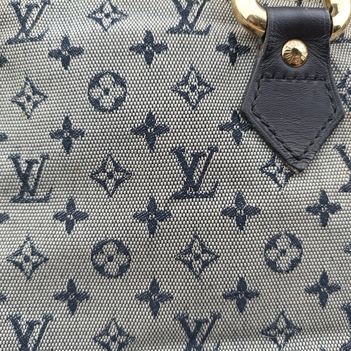 Vintage Louis Vuitton Monogram Mini Alma Long Navy × Gray Canvas × Leather M92303 handbag | stylenewstar