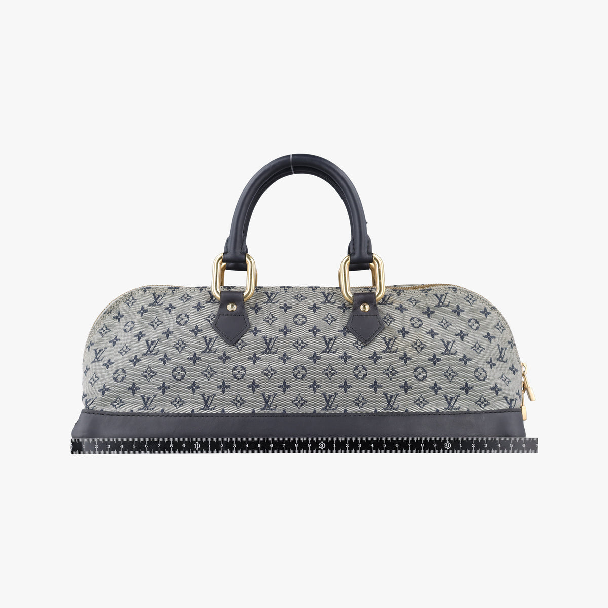Vintage Louis Vuitton Monogram Mini Alma Long Navy × Gray Canvas × Leather M92303 handbag | stylenewstar