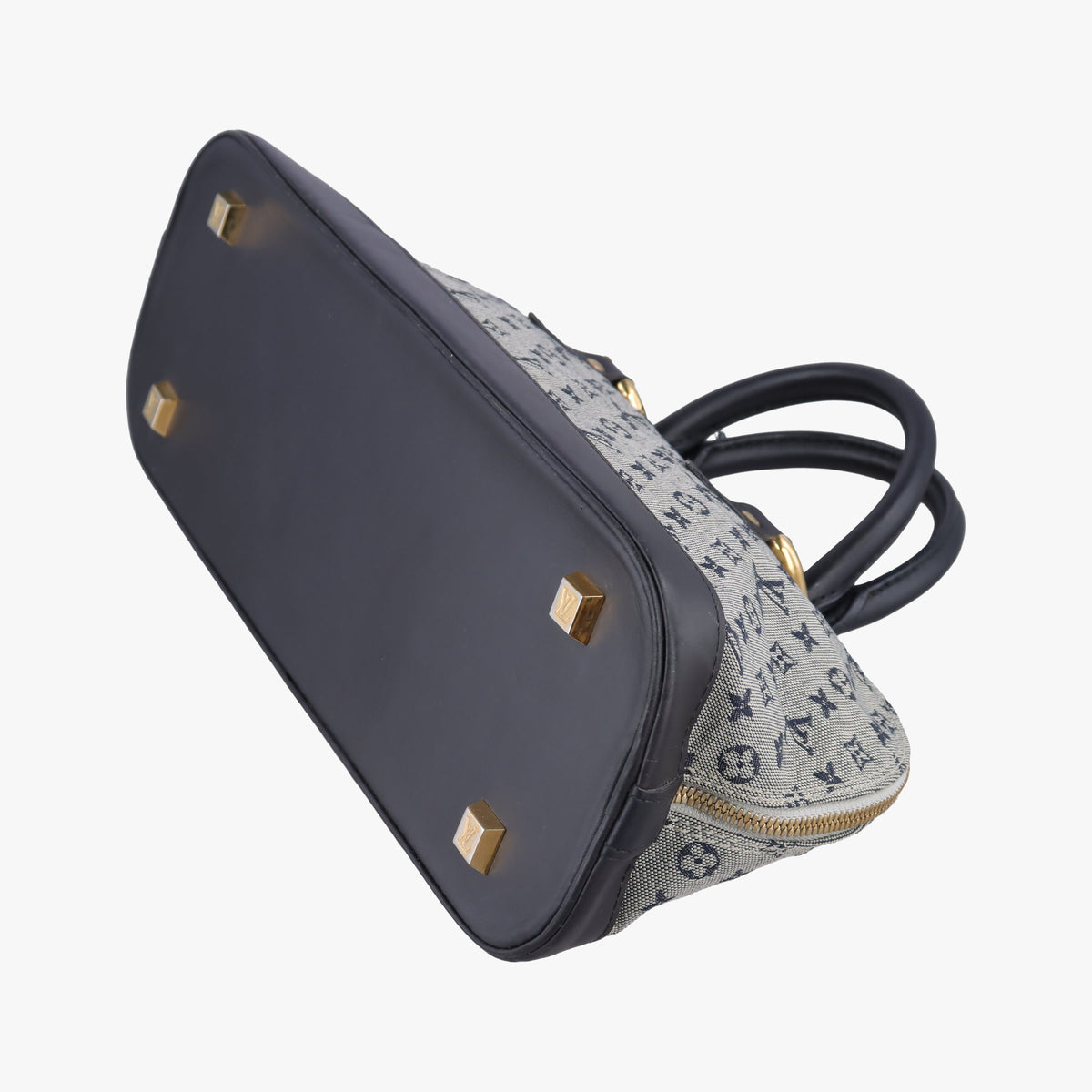 Vintage Louis Vuitton Monogram Mini Alma Long Navy × Gray Canvas × Leather M92303 handbag | stylenewstar