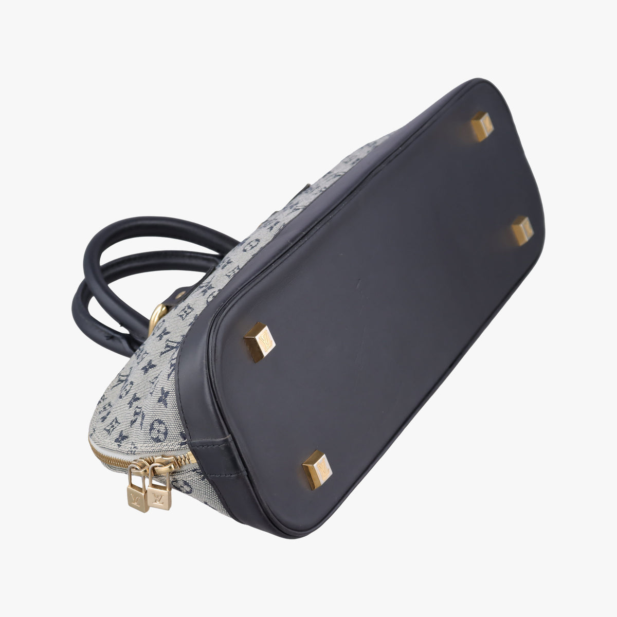 Vintage Louis Vuitton Monogram Mini Alma Long Navy × Gray Canvas × Leather M92303 handbag | stylenewstar