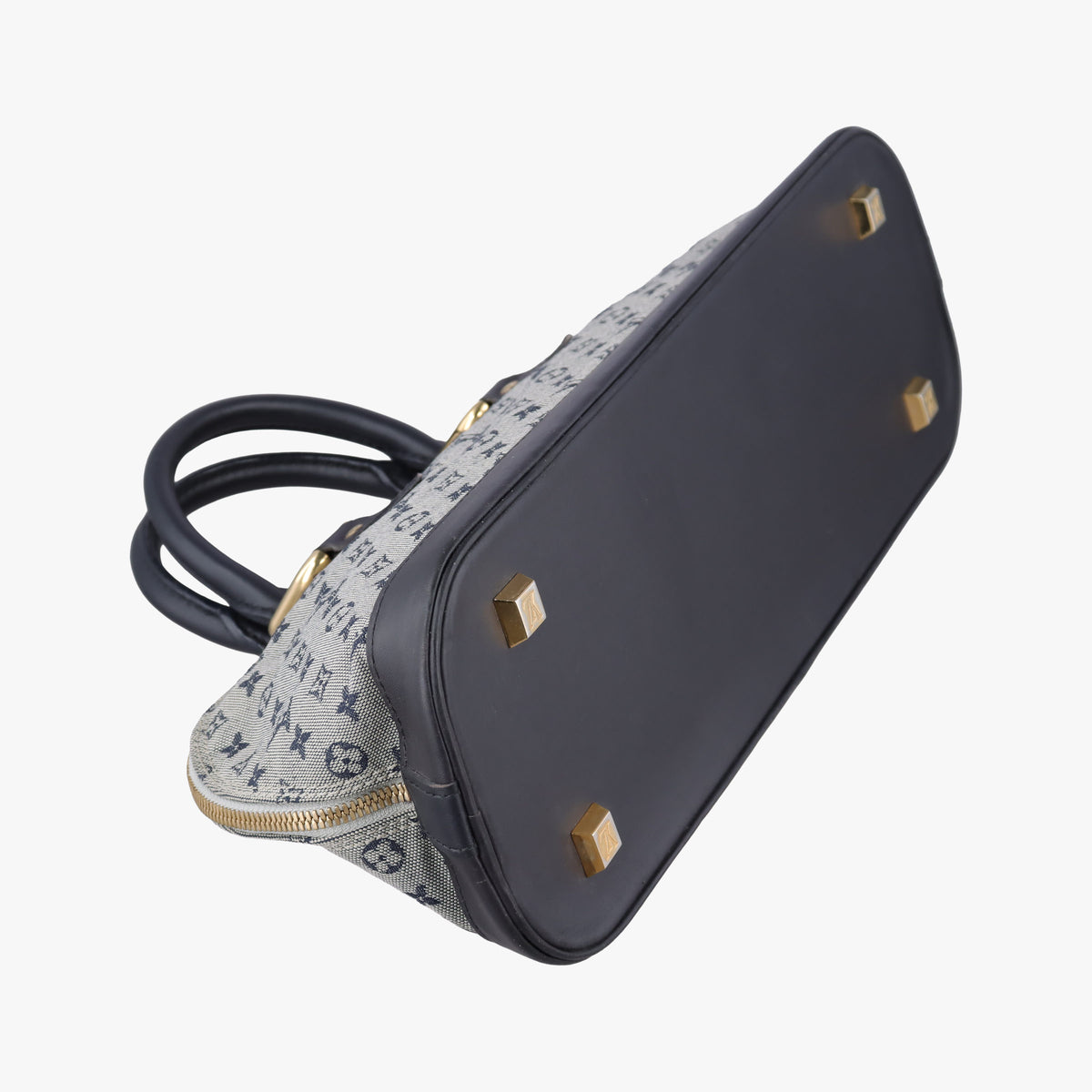 Vintage Louis Vuitton Monogram Mini Alma Long Navy × Gray Canvas × Leather M92303 handbag | stylenewstar