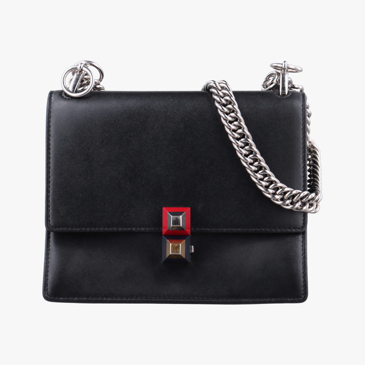 Vintage Fendi Kan I Black Leather 8M0381 shoulderbag | stylenewstar