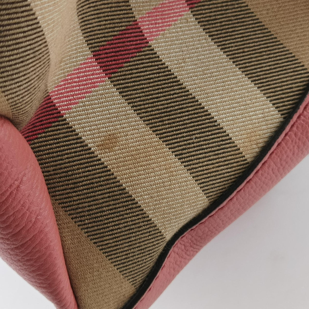 Secondhand Burberry Banner Pink×Multicolor Leather × Canvas  shoulderbag | stylenewstar