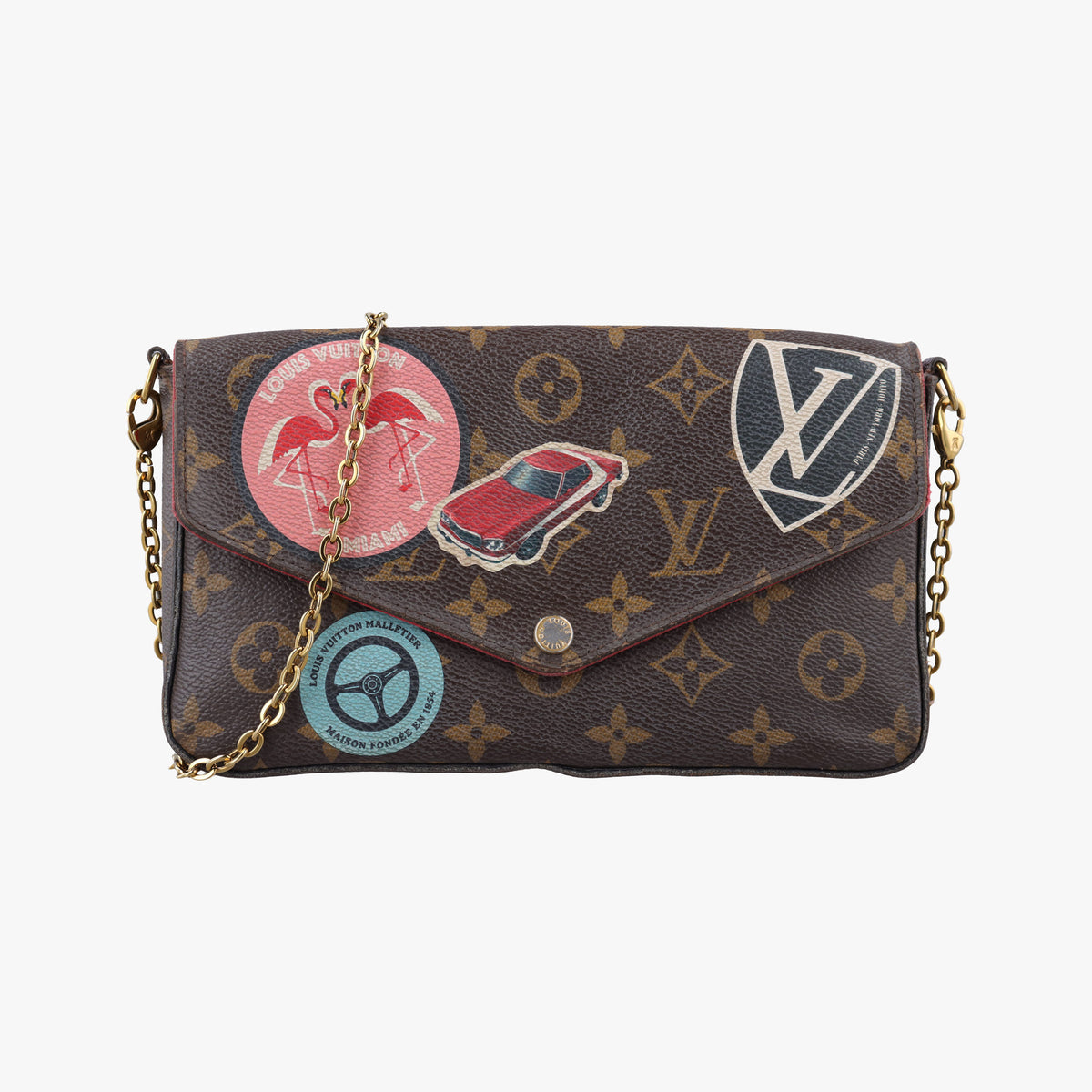 Vintage Louis Vuitton Felicie Pochette Brown×Multicolor Monogram Canvas M62145 shoulderbag | stylenewstar
