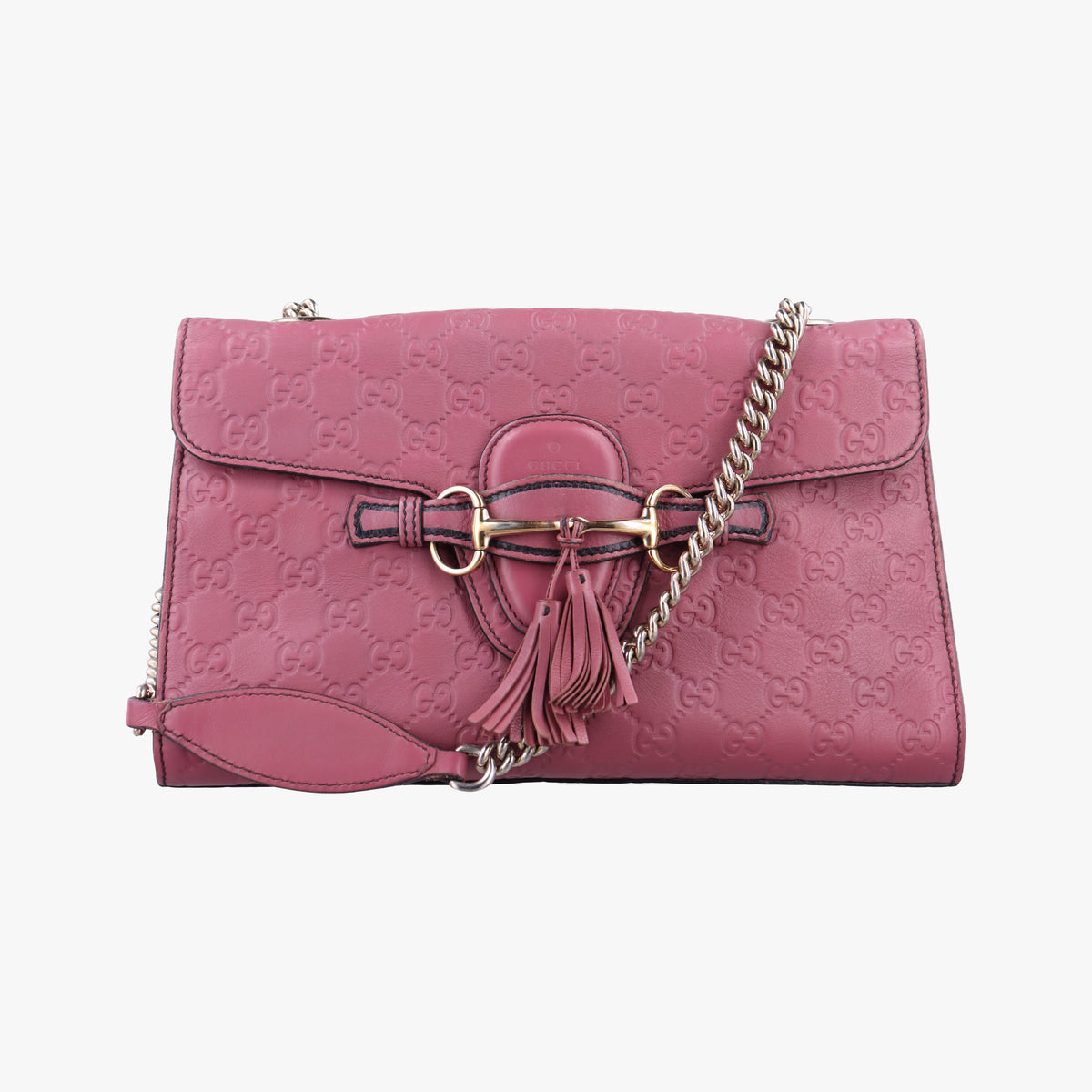 Pre-owned Gucci Emily Pink Leather 295402 shoulderbag | stylenewstar