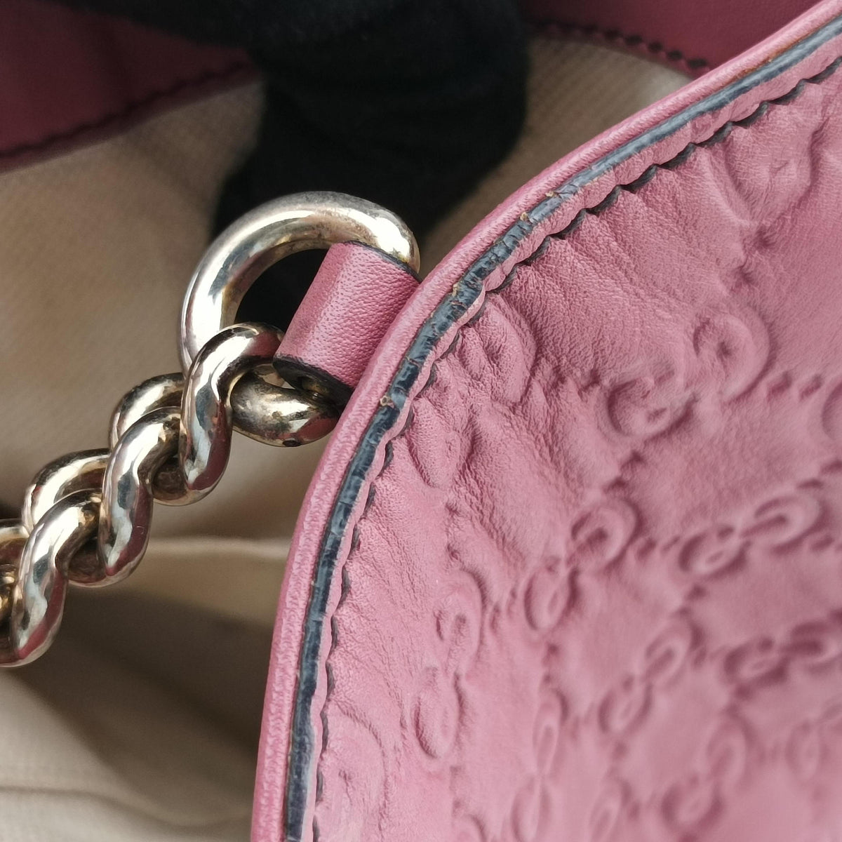 Pre-owned Gucci Emily Pink Leather 295402 shoulderbag | stylenewstar