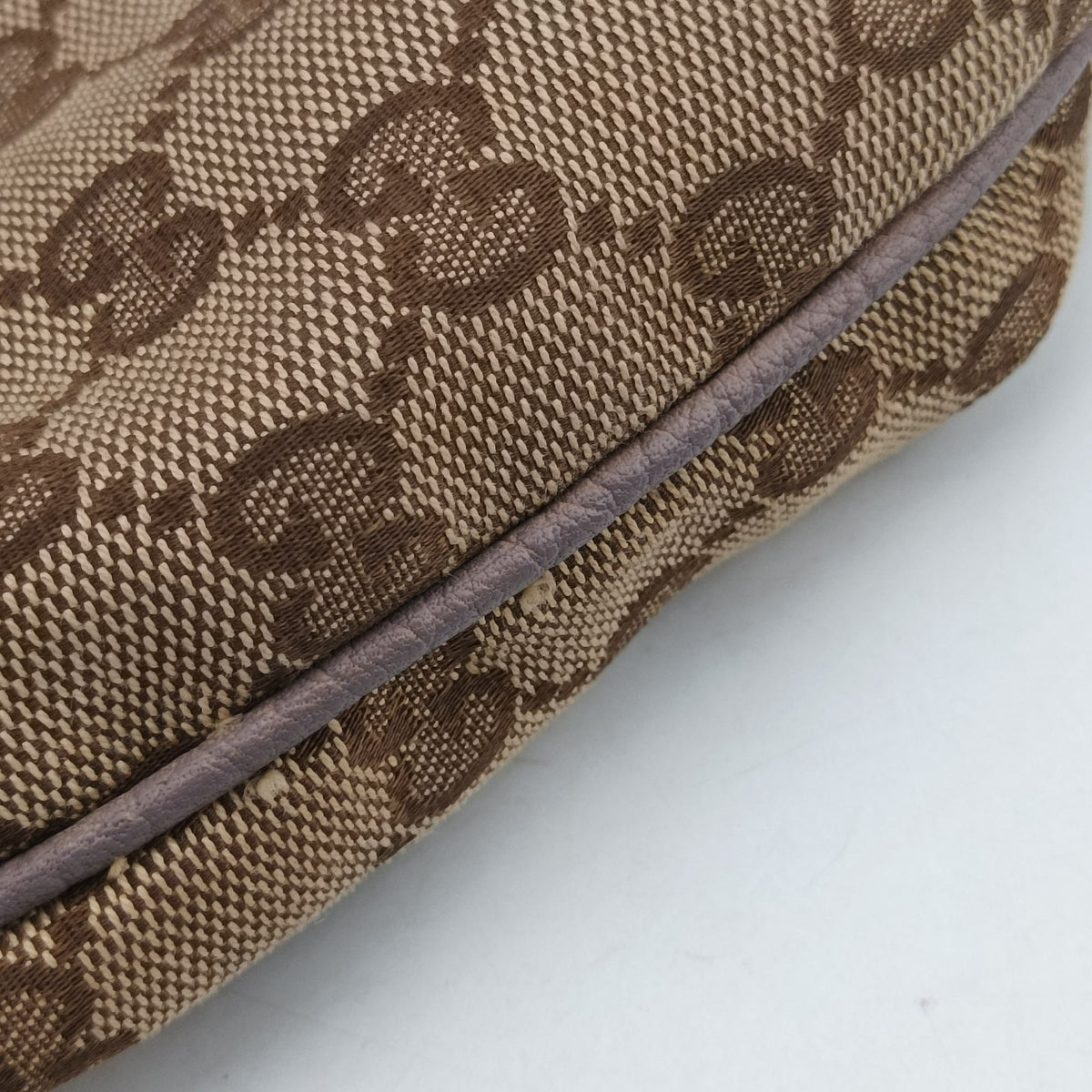 Pre-owned Gucci New Jackie Beige x Purple canvas×leather 246907 shoulderbag | stylenewstar