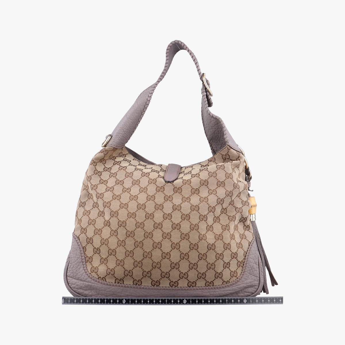 Pre-owned Gucci New Jackie Beige x Purple canvas×leather 246907 shoulderbag | stylenewstar