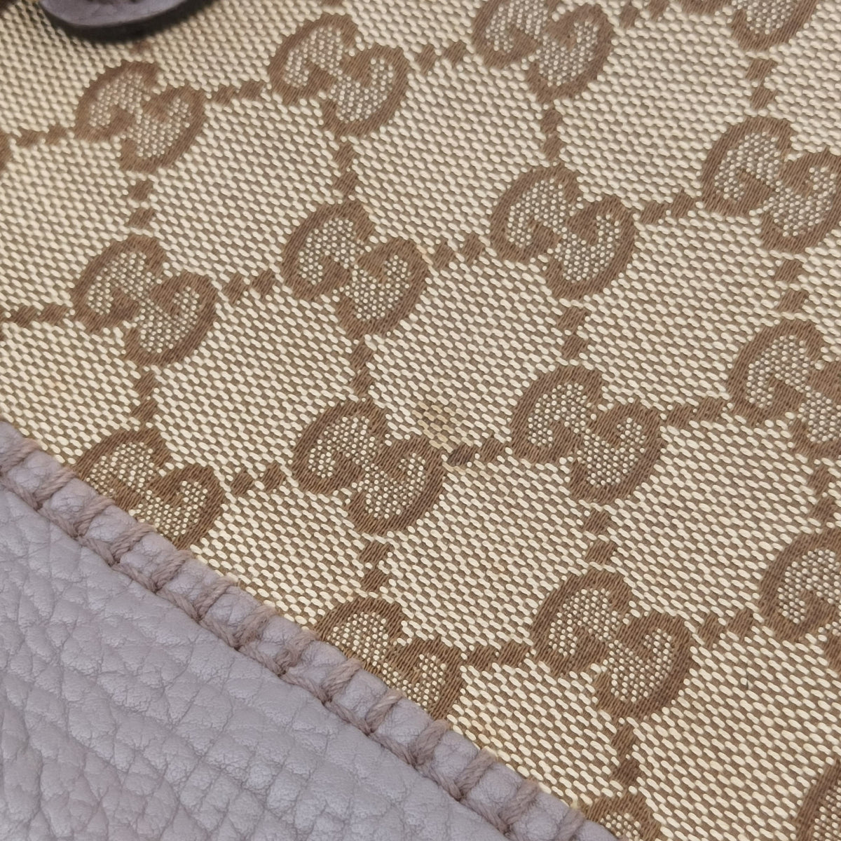 Pre-owned Gucci New Jackie Beige x Purple canvas×leather 246907 shoulderbag | stylenewstar