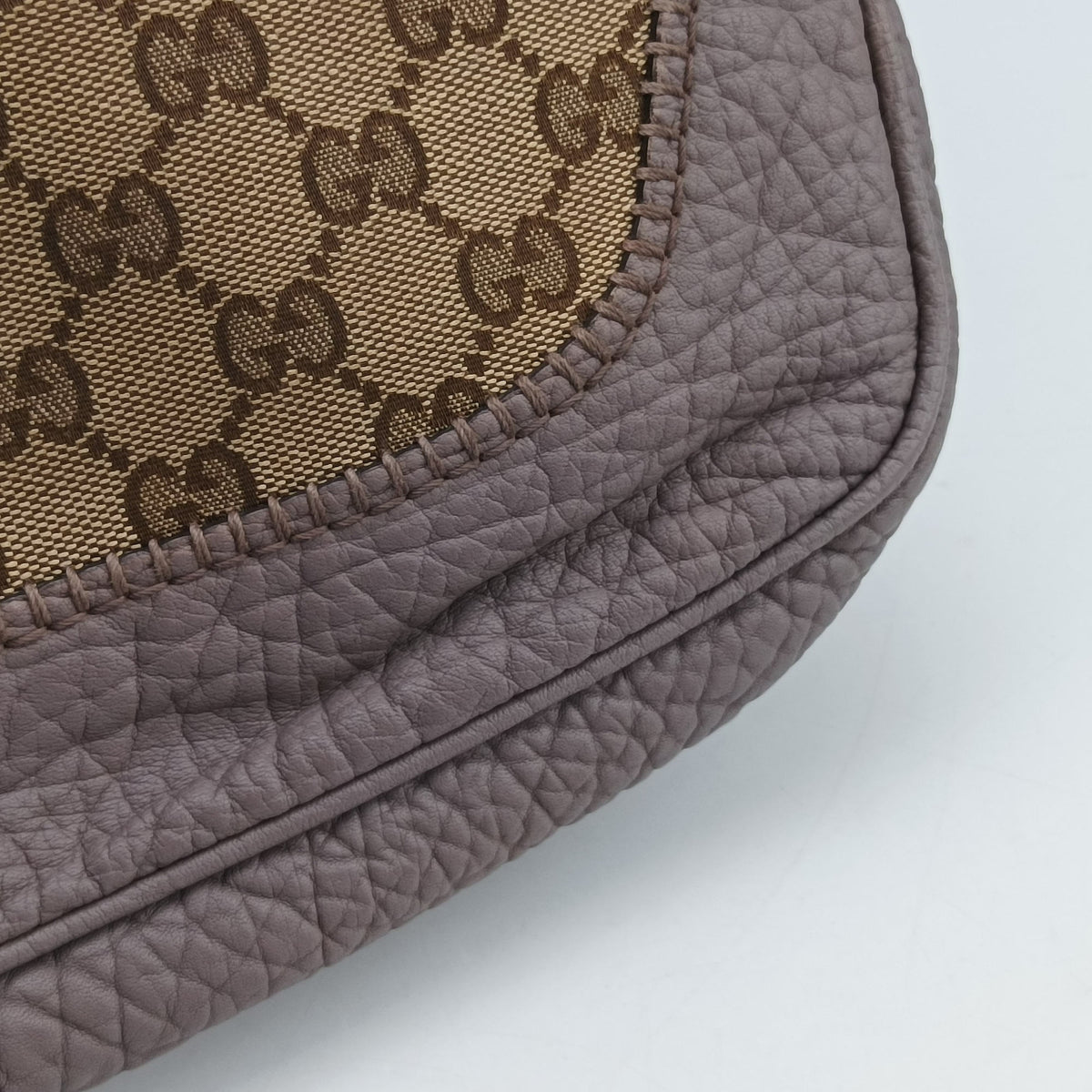 Pre-owned Gucci New Jackie Beige x Purple canvas×leather 246907 shoulderbag | stylenewstar