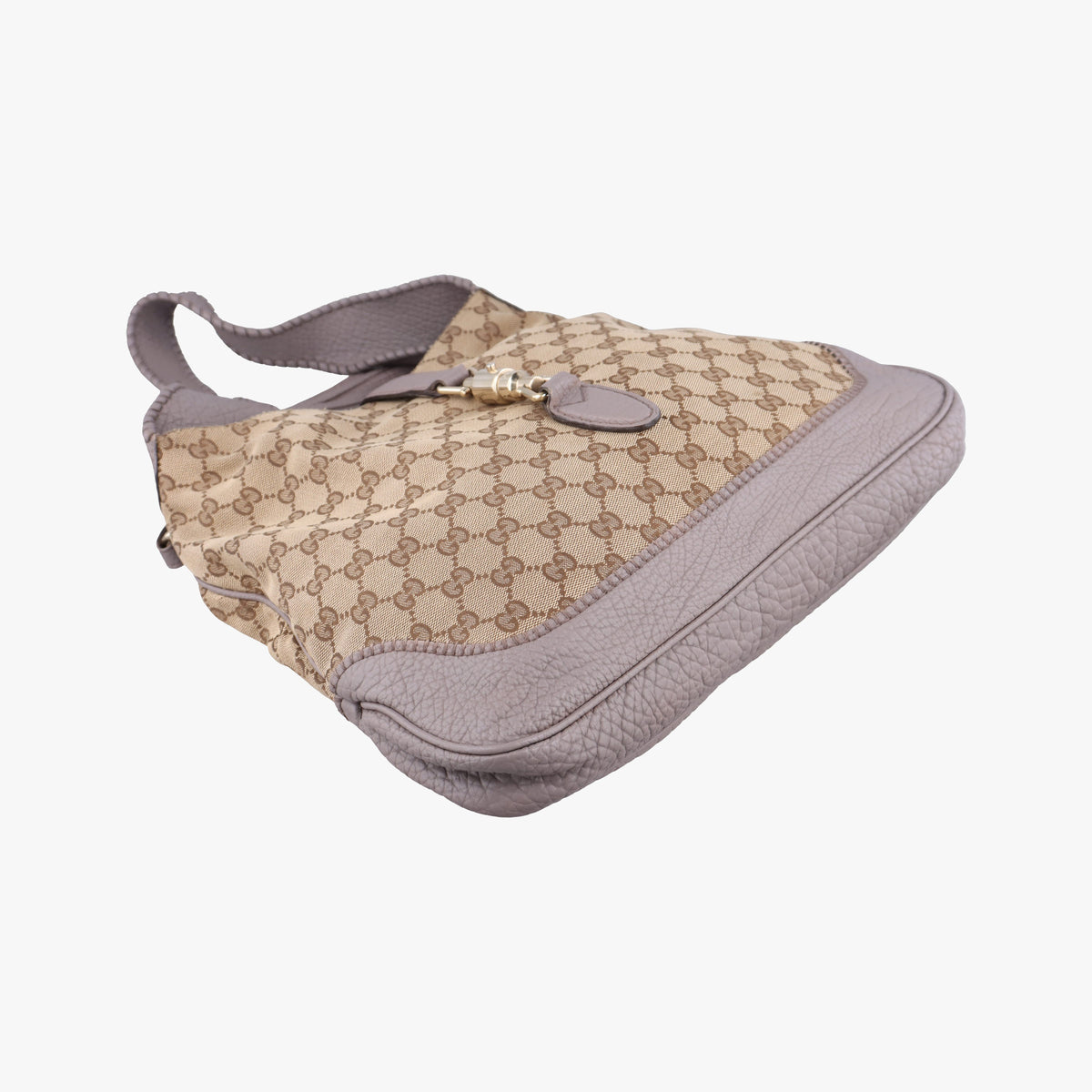 Pre-owned Gucci New Jackie Beige x Purple canvas×leather 246907 shoulderbag | stylenewstar