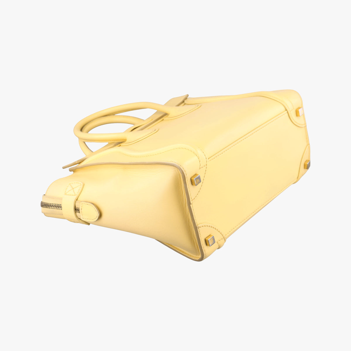 Pre-owned Celine Luggage Micro shopper Yellow Leather  handbag | stylenewstar