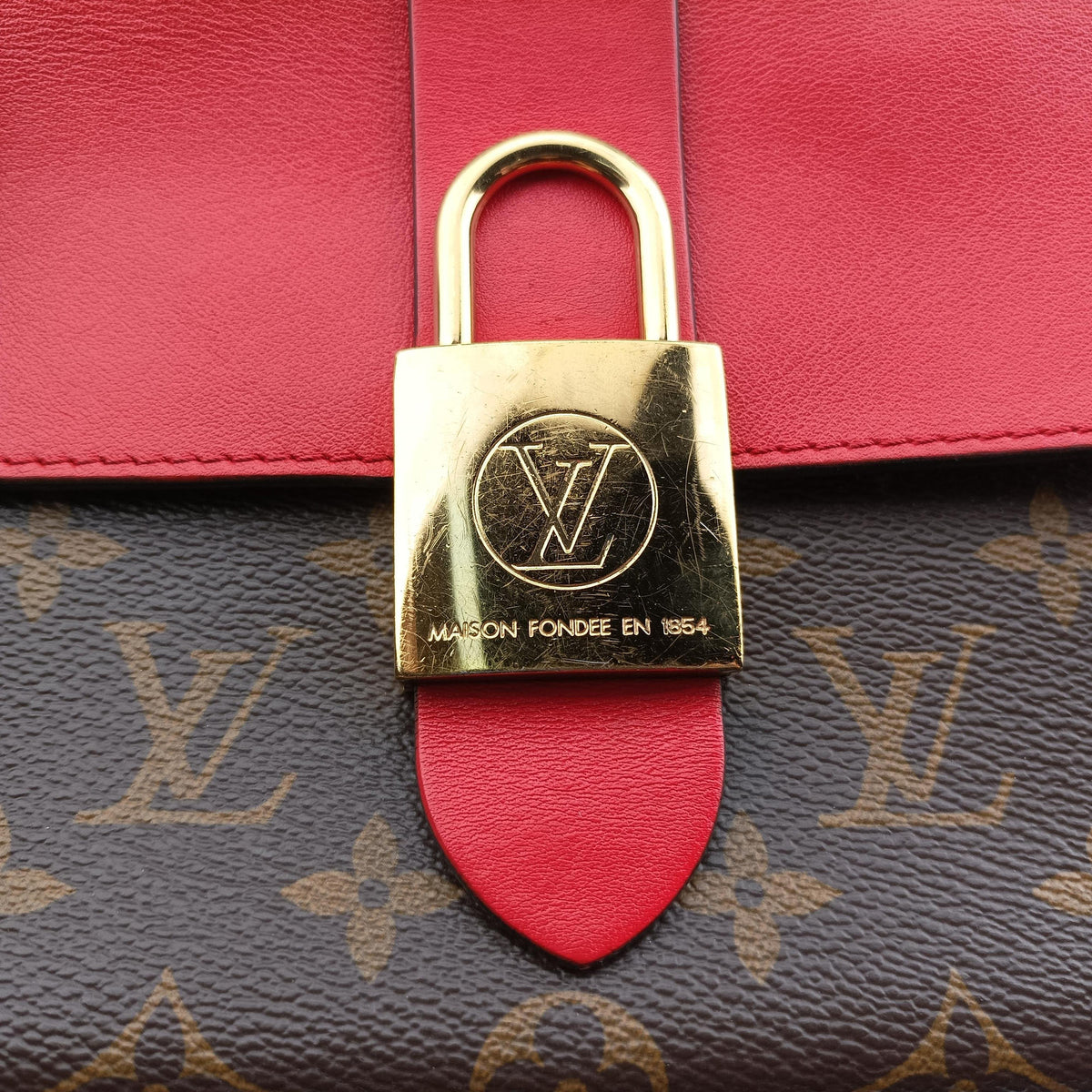 Vintage Louis Vuitton Locky BB Monogram/Brown×Coqulicot Monogram canvas×calf leather M44322 shoulderbag | stylenewstar