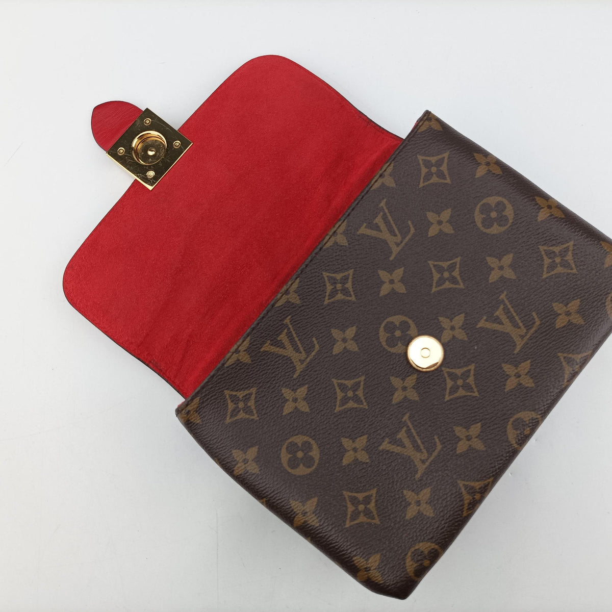 Vintage Louis Vuitton Locky BB Monogram/Brown×Coqulicot Monogram canvas×calf leather M44322 shoulderbag | stylenewstar