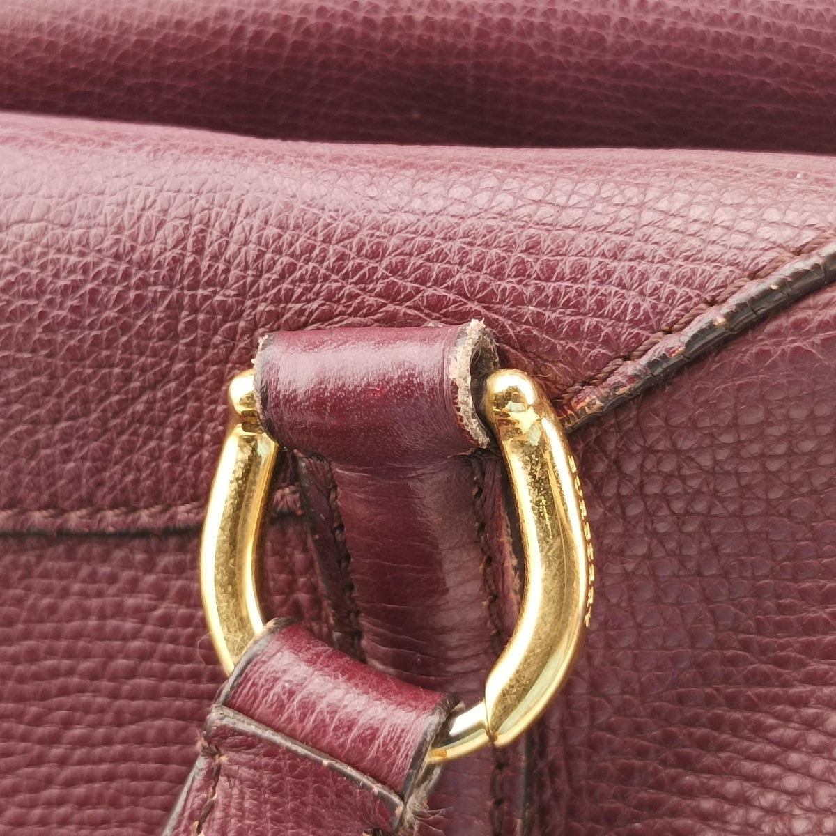 Vintage Burberry Alchester Burgundy Leather  handbag | stylenewstar