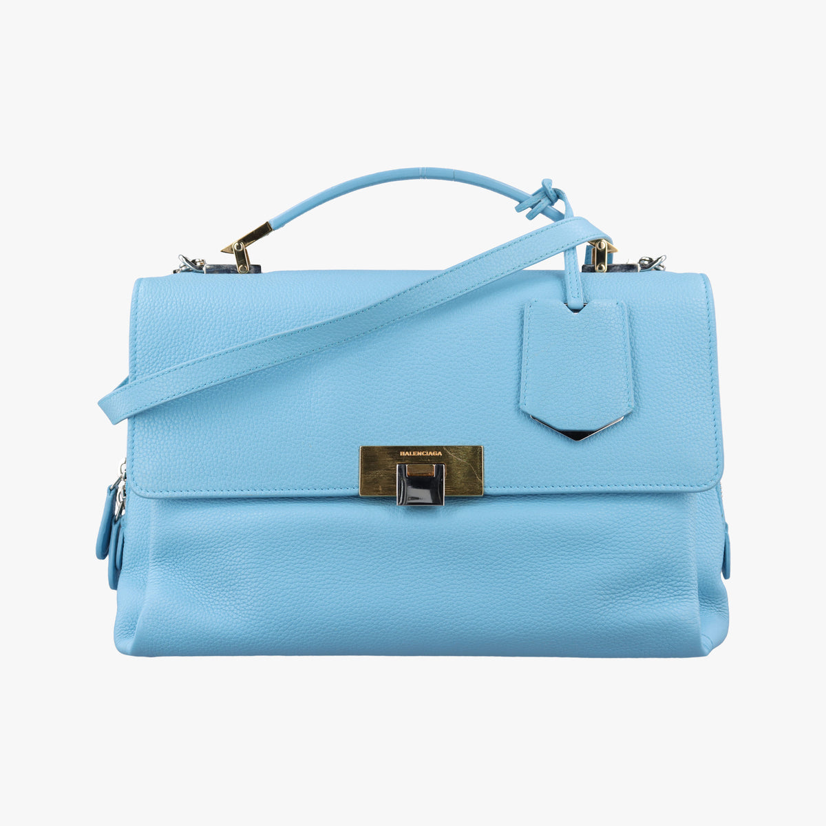 Pre-owned Balenciaga Le Dix Blue leather  shoulderbag | stylenewstar