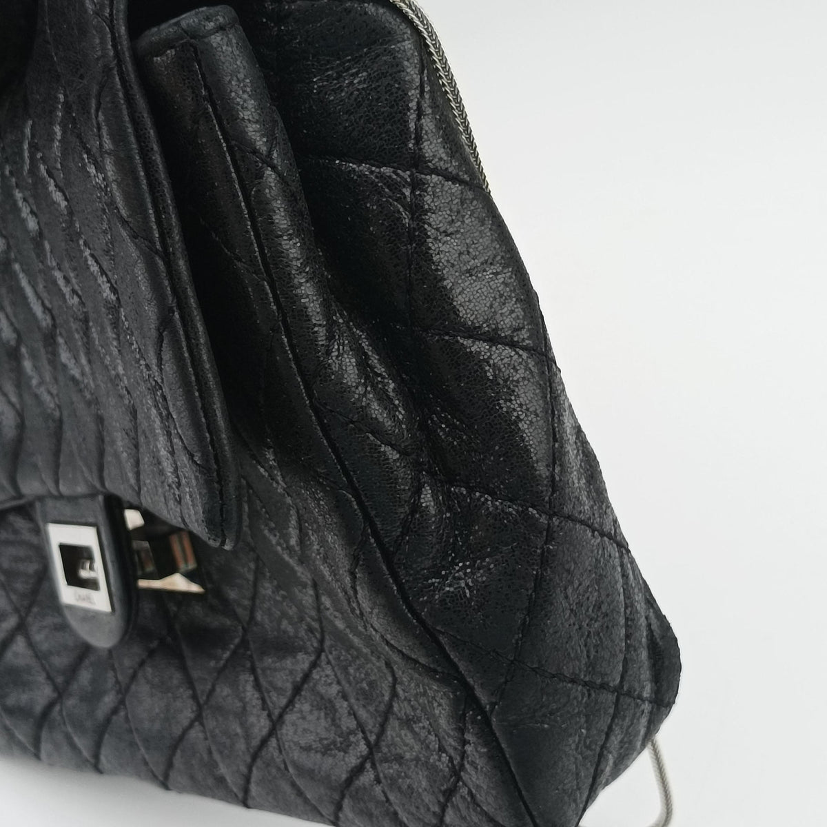 Pre-owned Chanel 2.55 Classic Flap Black Leather A46213 shoulderbag | stylenewstar