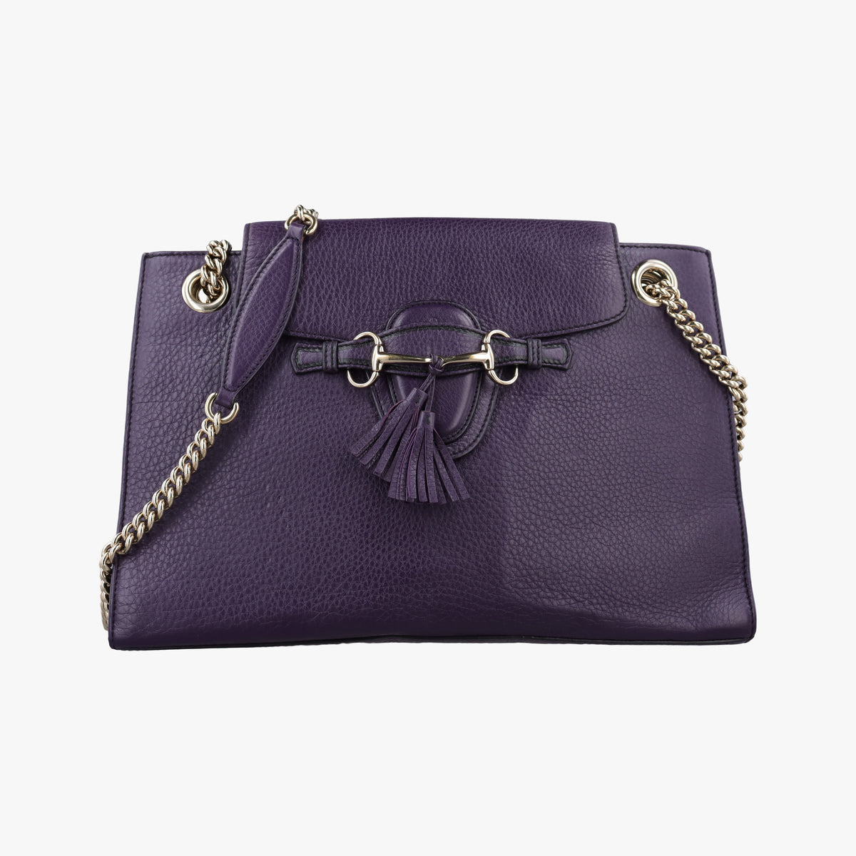 Pre-owned Gucci Emily Purple Leather 295403 shoulderbag | stylenewstar