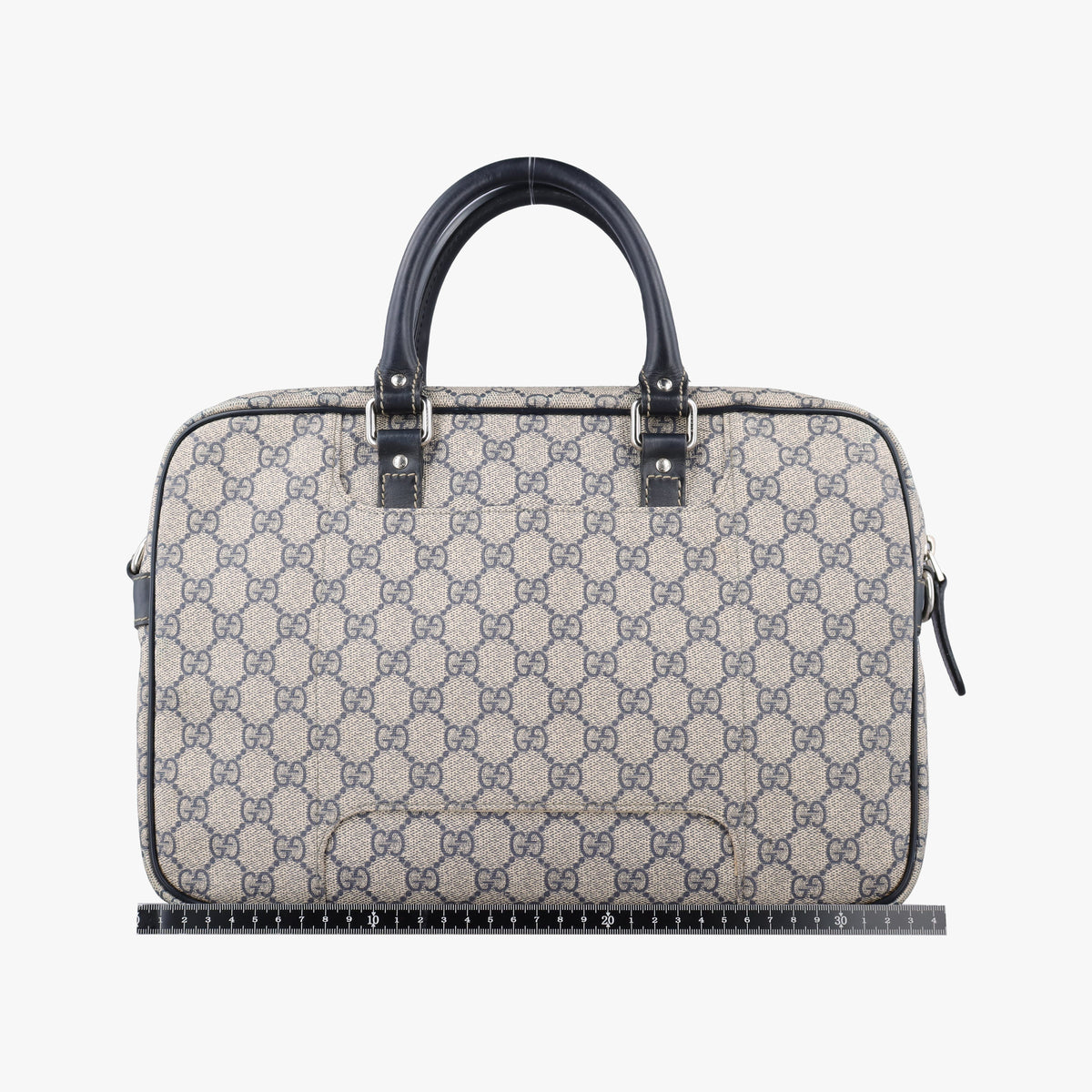 Vintage Gucci GG Supreme Business Beige×Navy PVC coated canvas×Leather 322287 handbag | stylenewstar