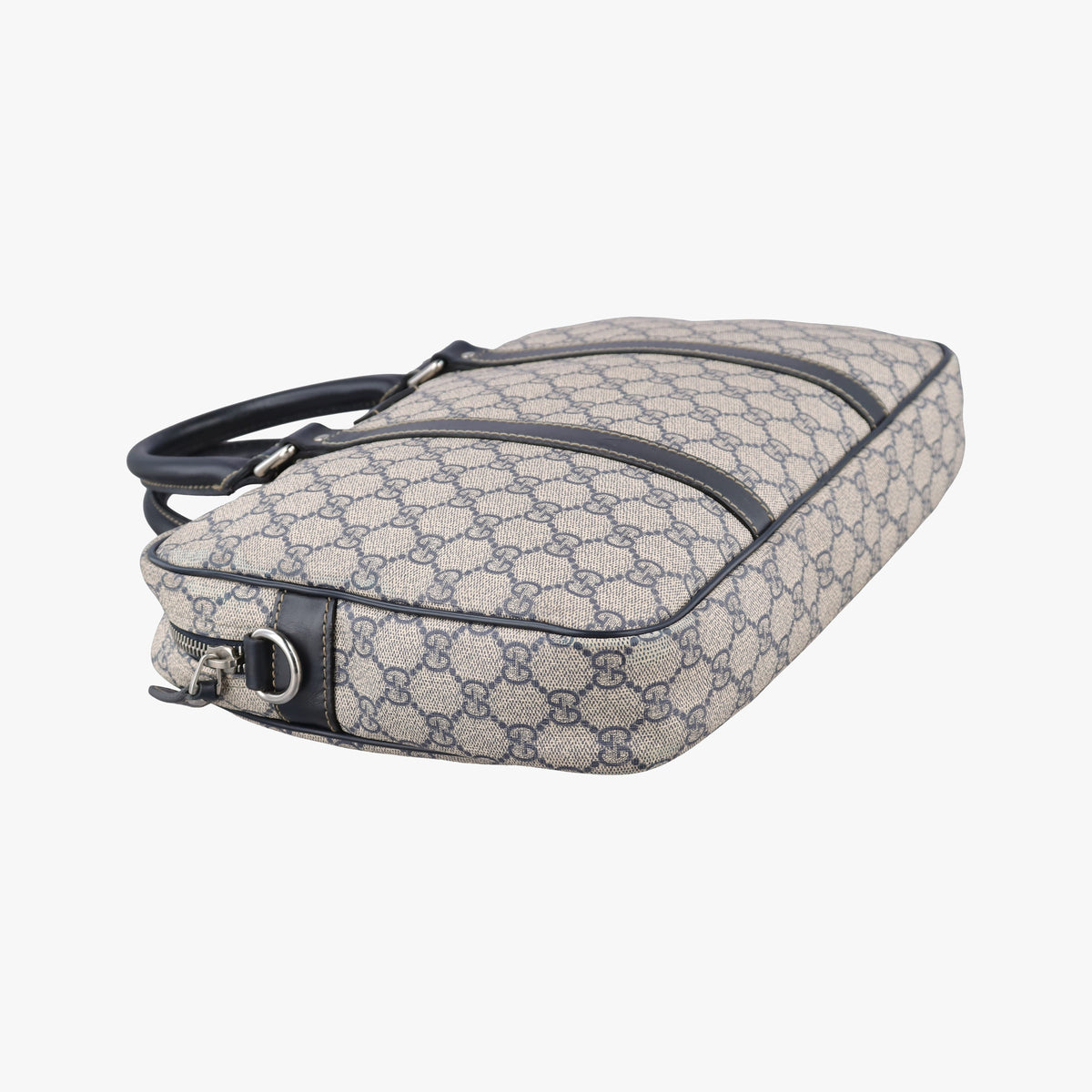 Vintage Gucci GG Supreme Business Beige×Navy PVC coated canvas×Leather 322287 handbag | stylenewstar
