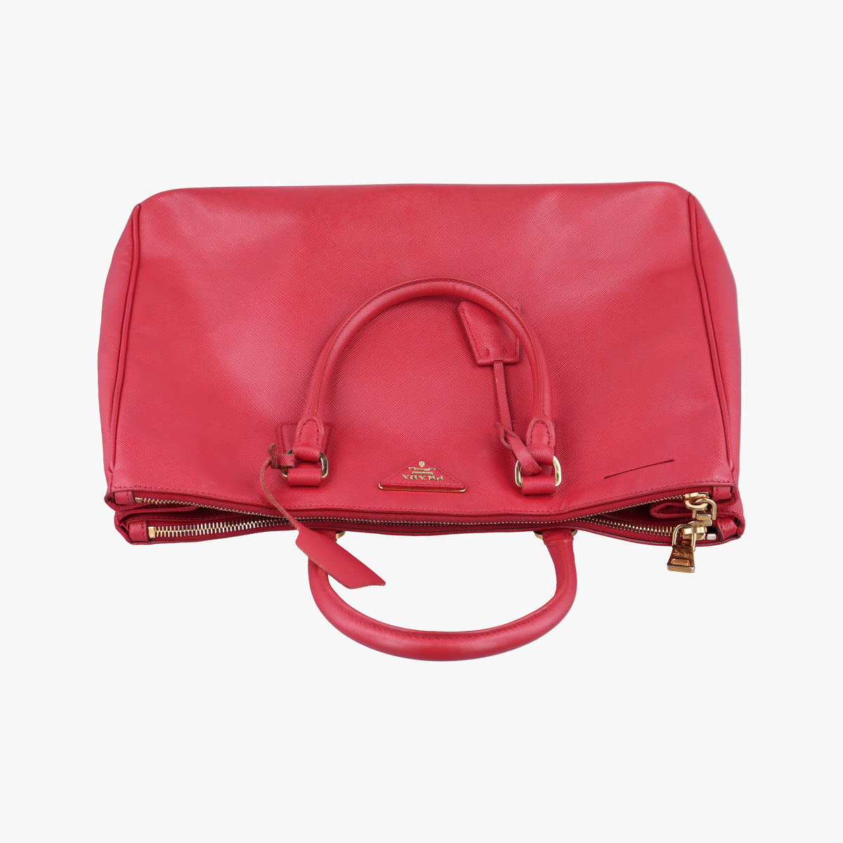 Pre-owned Prada Galleria Red SAFFIANO Leather BN1786 handbag | stylenewstar