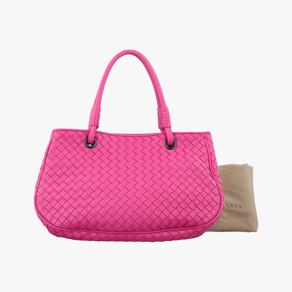 Pre-owned Bottega Veneta Intrecciato Rose lambskin  handbag | stylenewstar