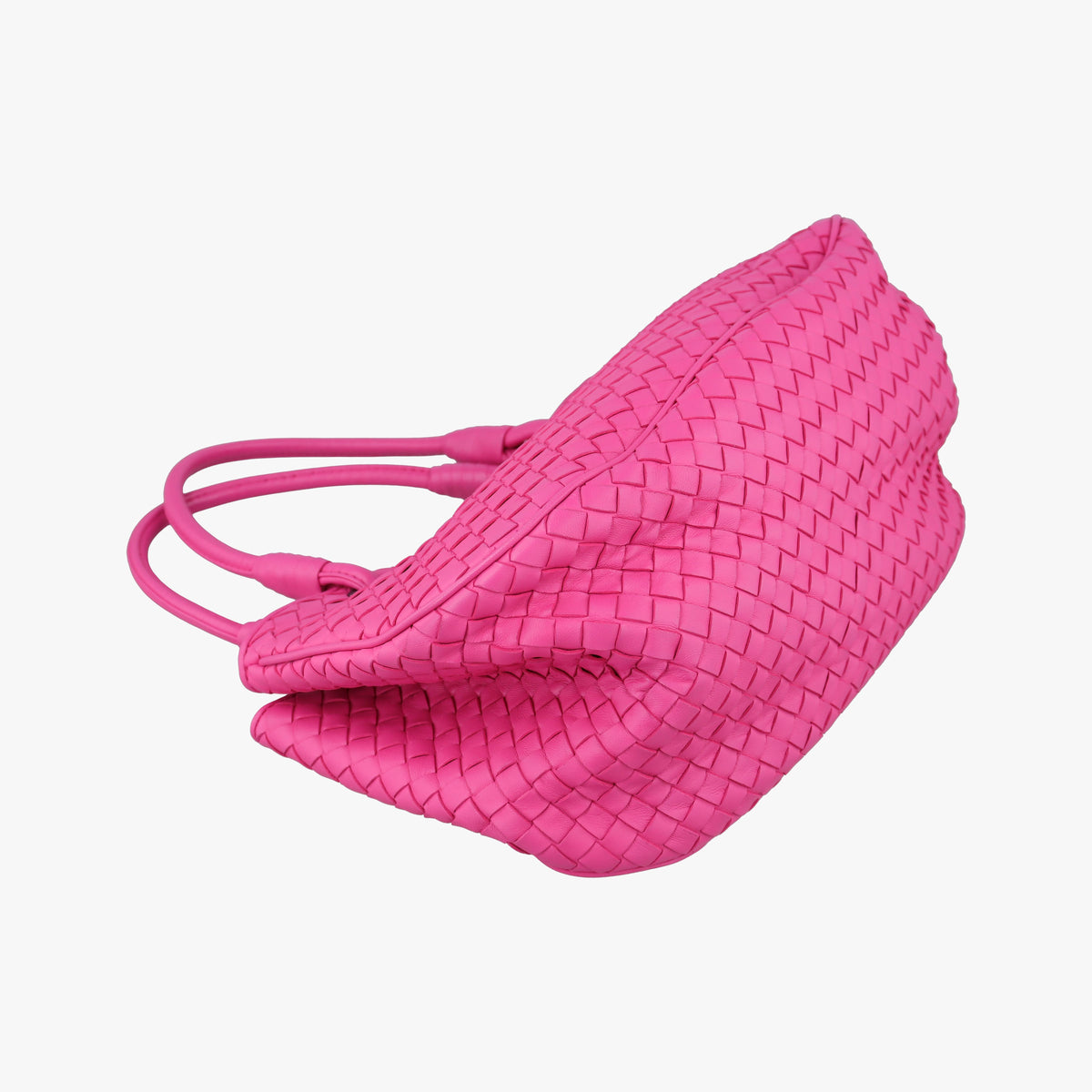 Pre-owned Bottega Veneta Intrecciato Rose lambskin  handbag | stylenewstar