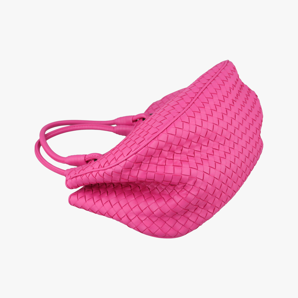 Pre-owned Bottega Veneta Intrecciato Rose lambskin  handbag | stylenewstar
