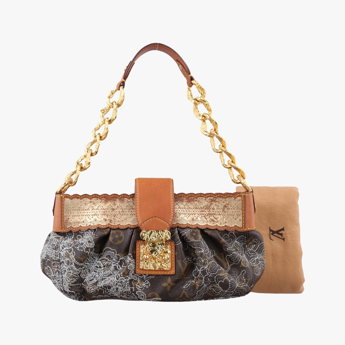 Pre-owned Louis Vuitton Kirsten Brown Monogram Dentelle Kirsten M95403 shoulderbag | stylenewstar