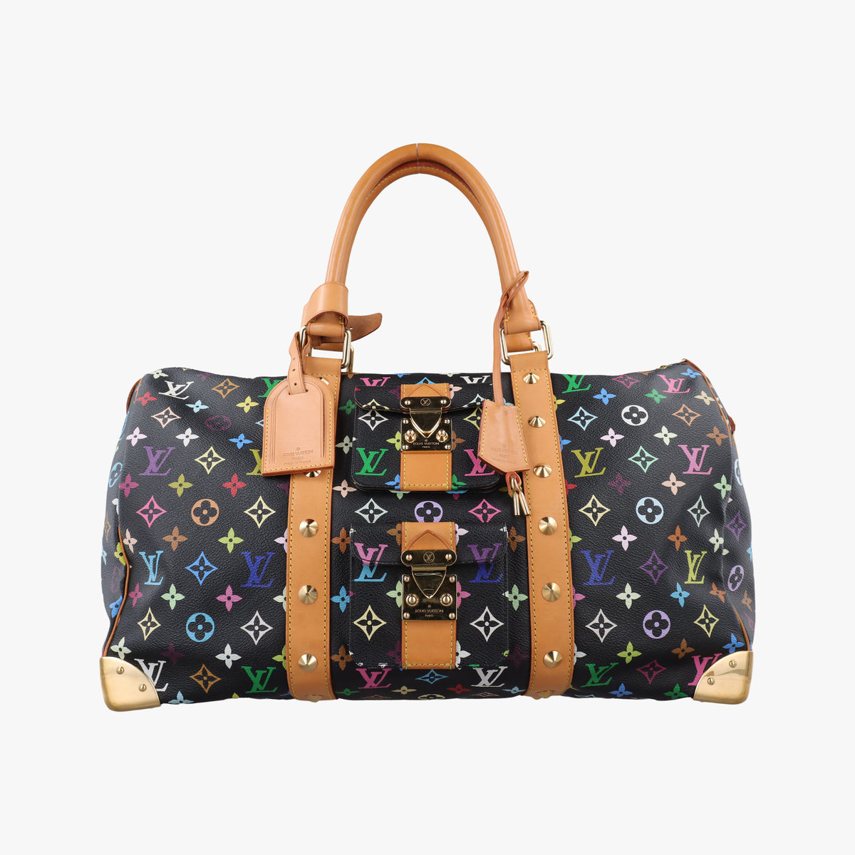 Secondhand Louis Vuitton Keepall 45 noir Monogram Multicolor M92640 handbag | stylenewstar