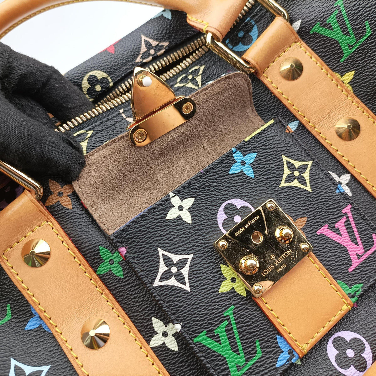Secondhand Louis Vuitton Keepall 45 noir Monogram Multicolor M92640 handbag | stylenewstar